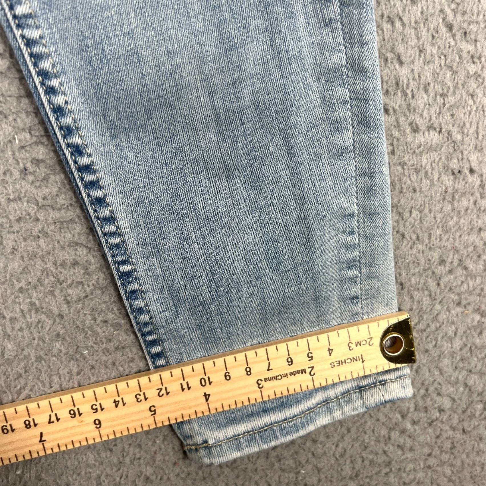 Vintage Vigoss Womens Size 25 Jeans Rebel Skinny Raw Hem Button Fly Light Wash Blue Size 42" / US 20 - 2 Thumbnail