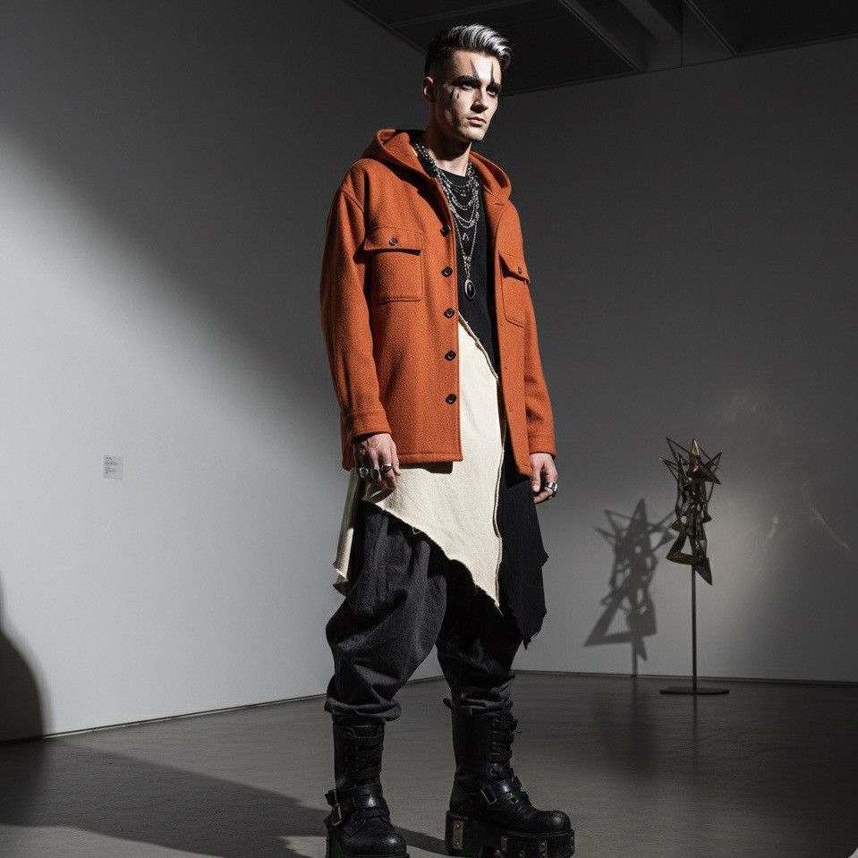 Comme des Garcons Homme Fall 1989 Collection Orange Hooded Button Up Jacket Size US M / EU 48-50 / 2 - 5 Thumbnail