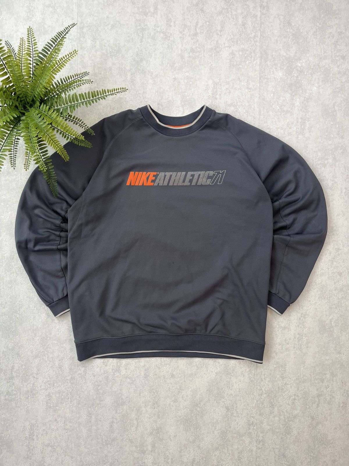 Nike × Vintage 90’s NIKE ATHLETIC RETRO SPELLOUT LOGO CREWNECK RARE SWOOSH Size US XL / EU 56 / 4 - 1 Thumbnail