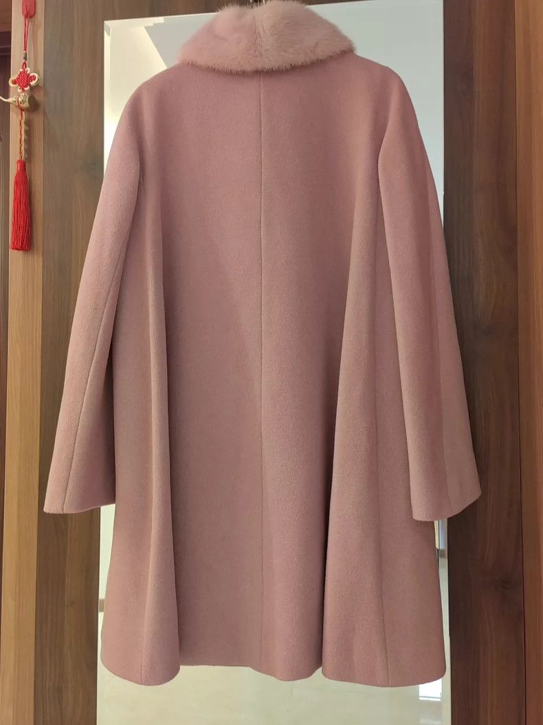 Max Mara Max Mara Pink Mink Collar Cape Coat Size S / US 4 / IT 40 - 2 Thumbnail