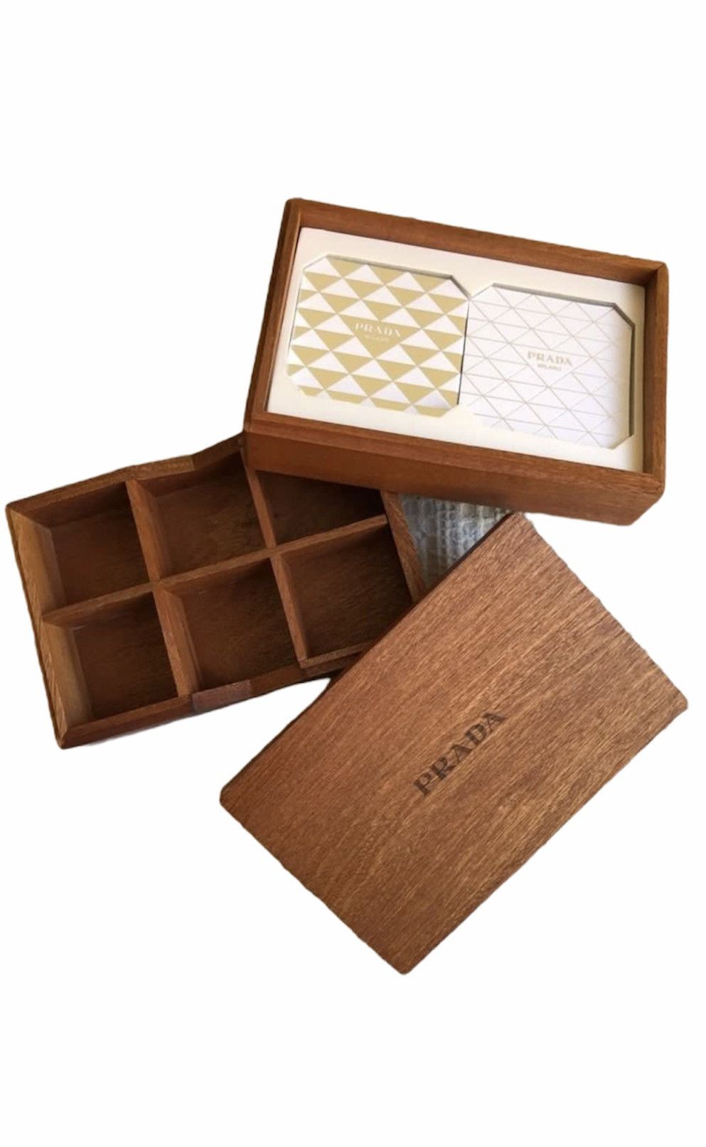 Prada Prada wooden candy jewelry storage box with coasters Size ONE SIZE - 1 Thumbnail