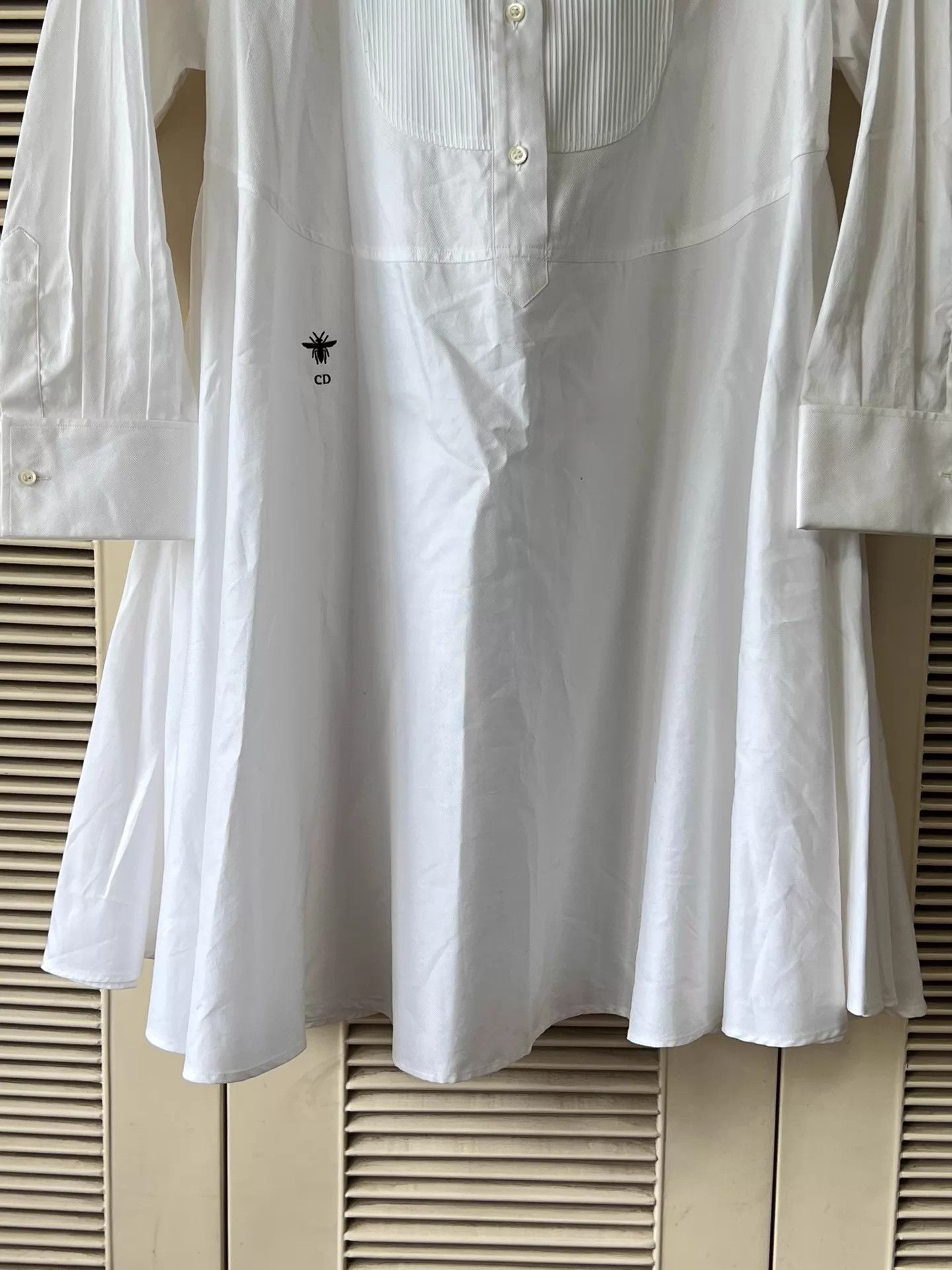 Dior Dior White CD Bee Embroidered Shirt Dress 34 Size XS / US 0-2 / IT 36-38 - 5 Thumbnail