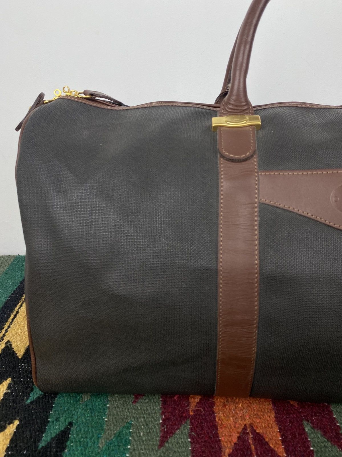 Alfred Dunhill Alfred Dunhill Brown PVC Leather Trim Boston Bag Size ONE SIZE - 3 Thumbnail