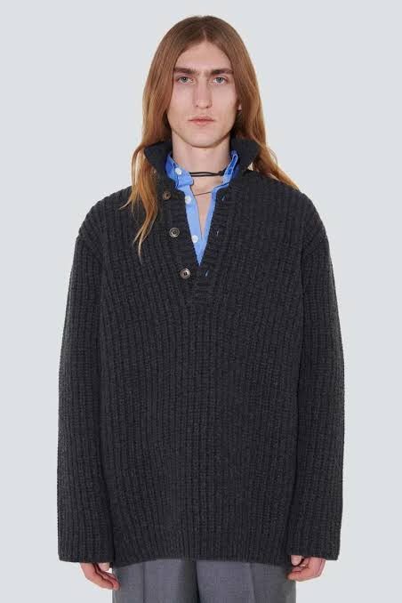 Our Legacy Big Piquet Chunky Wool Wolf Grey size 52/XL