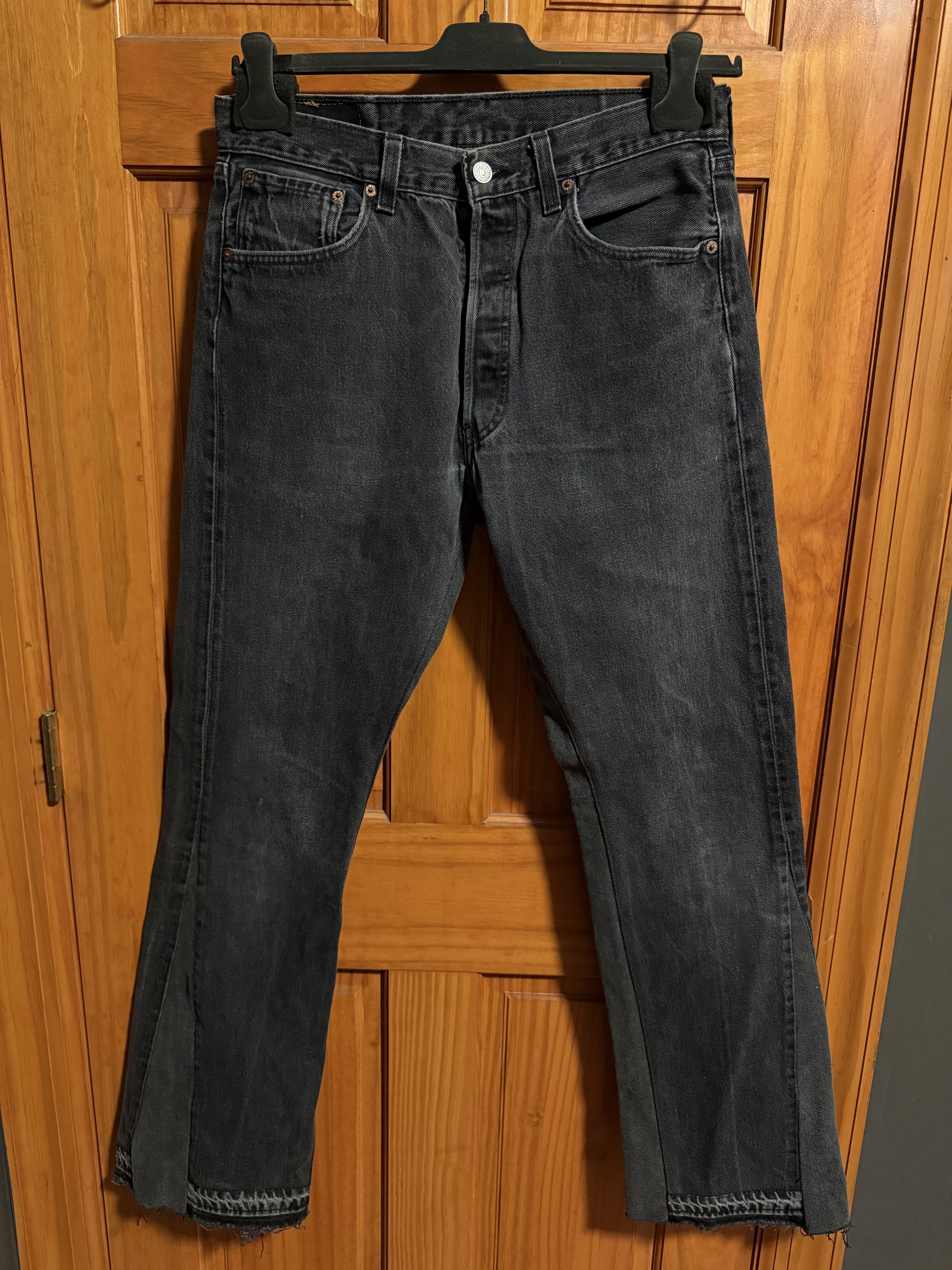 Custom Reworked Flared 501 Denim - Black - 33