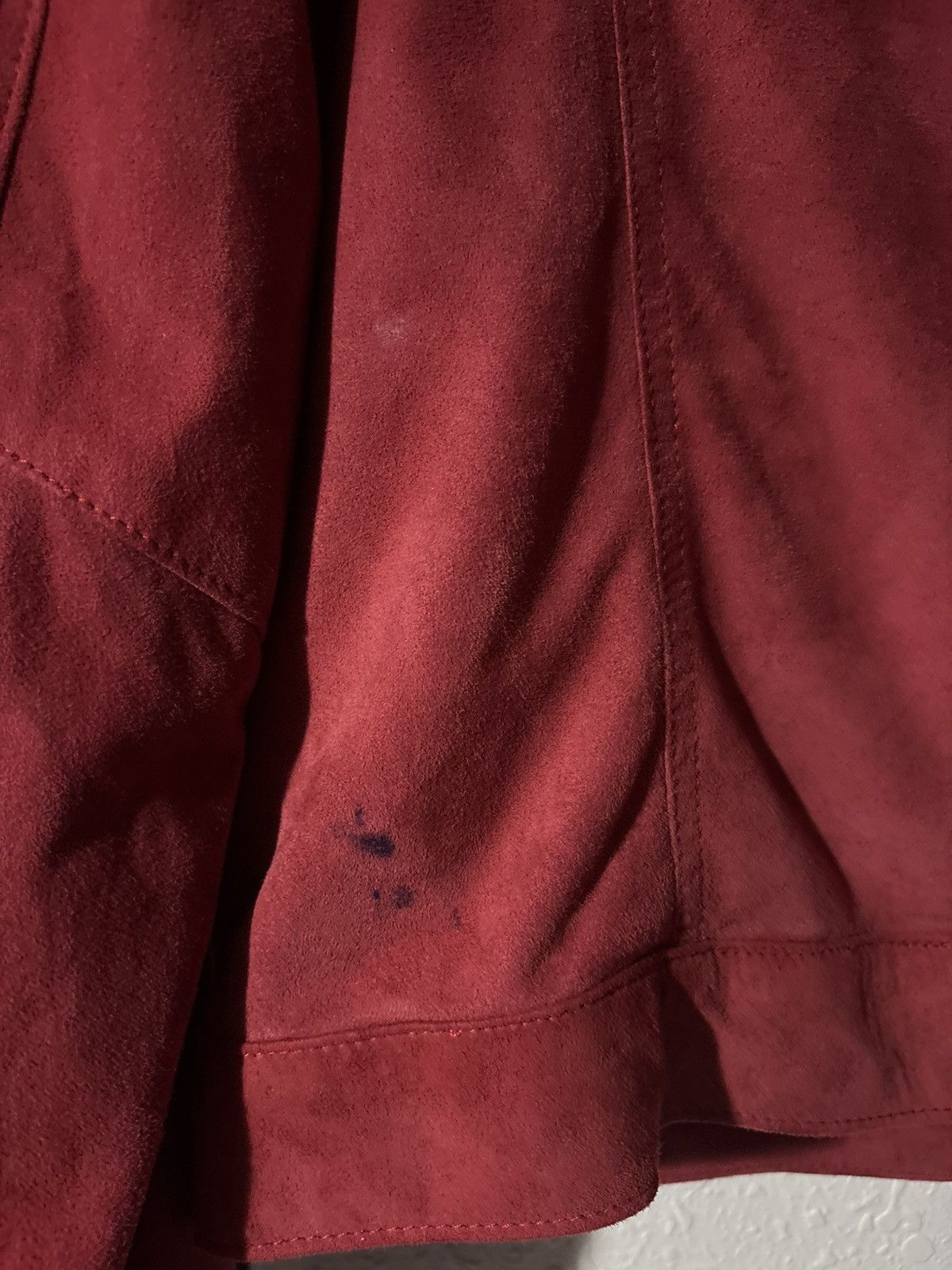 Jarod John Leonard JJL Goat Suede Red Trucker Jacket Size US M / EU 48-50 / 2 - 11 Thumbnail
