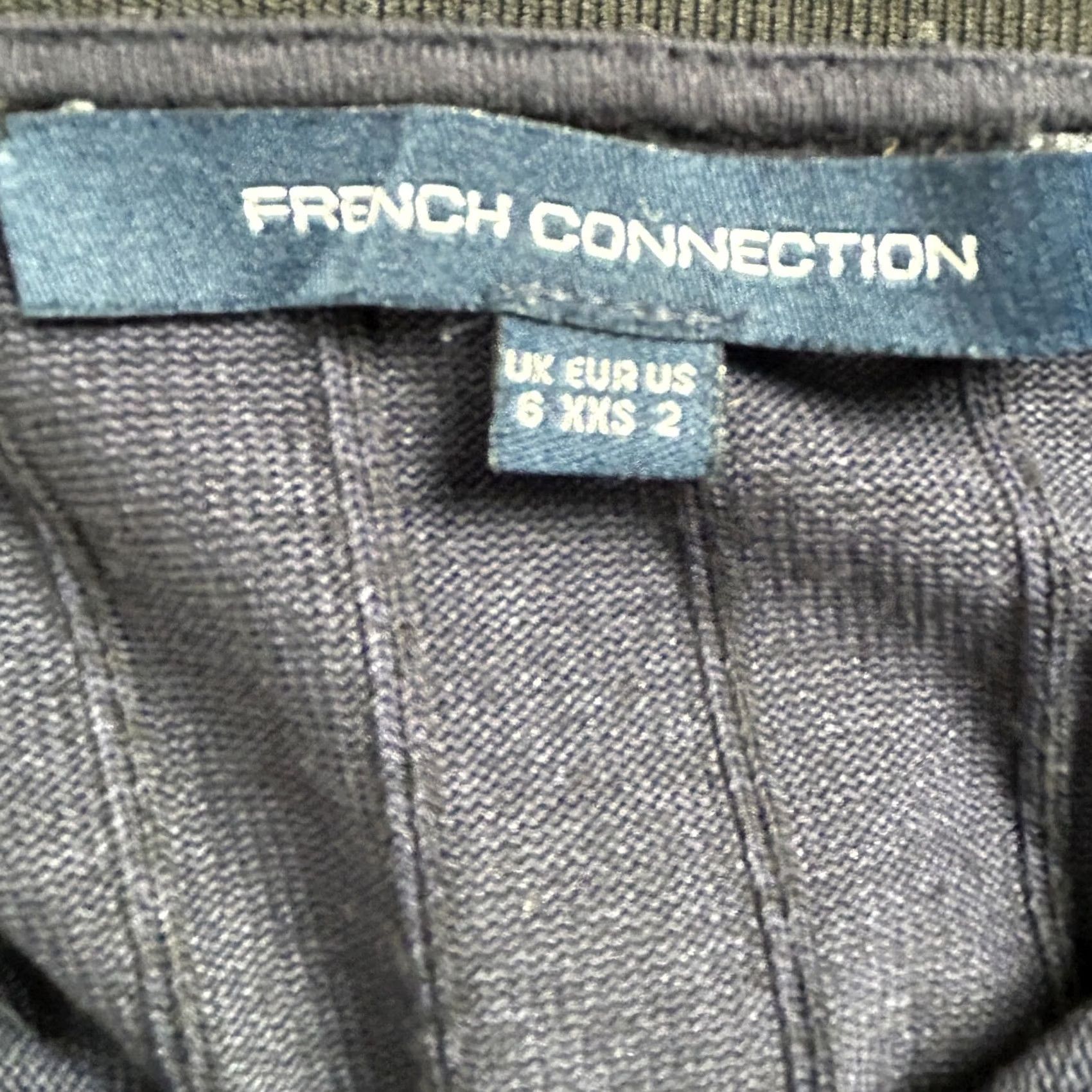 French Connection French Connection Women's Ribbed Polo Bodycon Mini Dress Popover Black Size 2 Size XS / US 0-2 / IT 36-38 - 3 Thumbnail