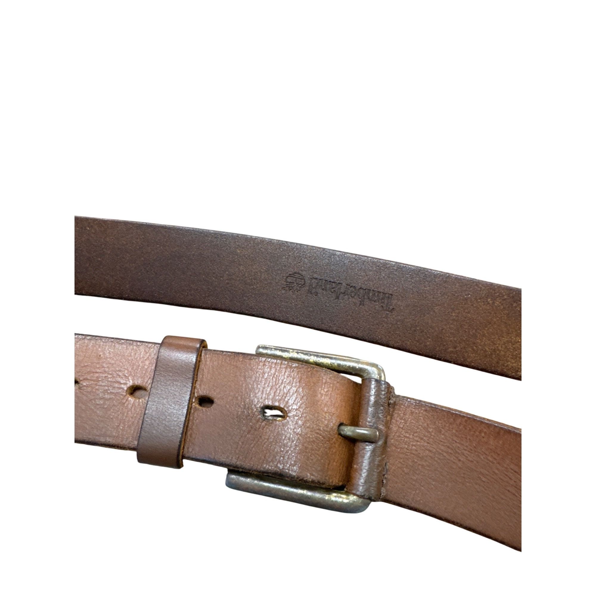 Timberland Timberland Mens Brown Leather Buckle Belt 40x1.5 SKU 6943 Size 40 - 3 Thumbnail