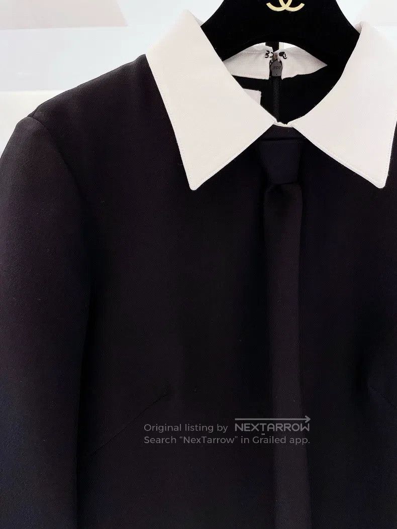 Valentino Valentino Black and white fake tie long sleeve dress Size M / US 6-8 / IT 42-44 - 3 Thumbnail