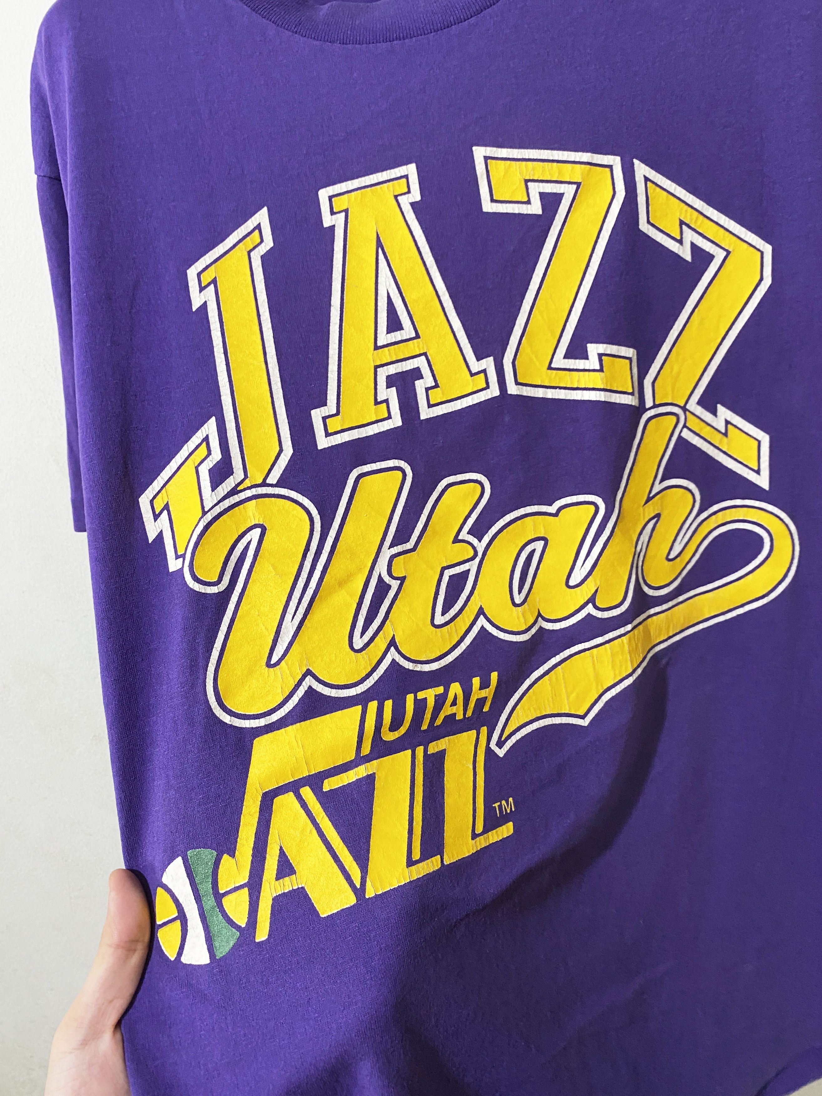 NBA × Vintage Vintage 90s Utah Jazz NBA T-shirt Size US L / EU 52-54 / 3 - 2 Thumbnail