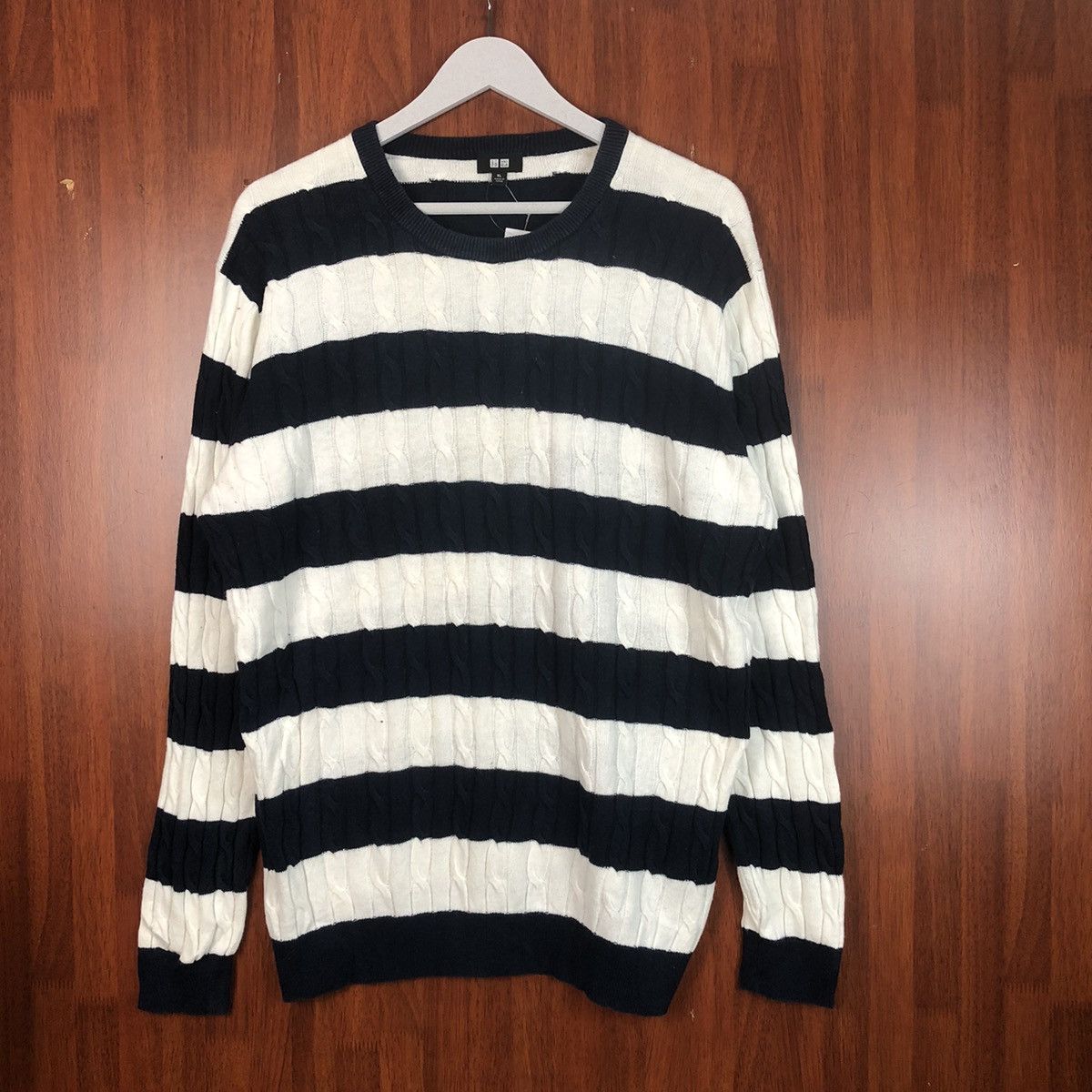 Image of Homespun Knitwear x Solid And Striped Uniqlo Stripe Vintage Japan Dark Blue Knitwear 7494, Women's 