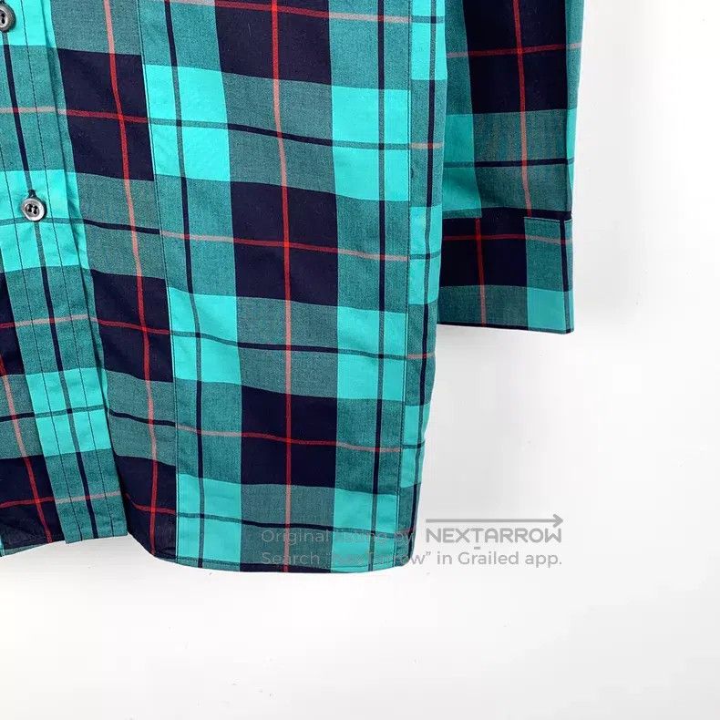 Prada Prada Color-blocked plaid cotton lapel single-breasted lon Size XS / US 0-2 / IT 36-38 - 4 Thumbnail