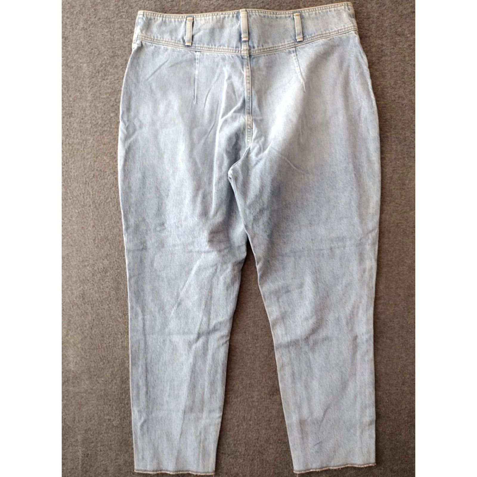 Vintage Jeans Women’s Size 33 Light Wash Cropped Tapered 3 Button Patch Pocket Denim Spring Summer Fall Winter USA Theme Size 24" / US 00 / IT 34 - 2 Thumbnail