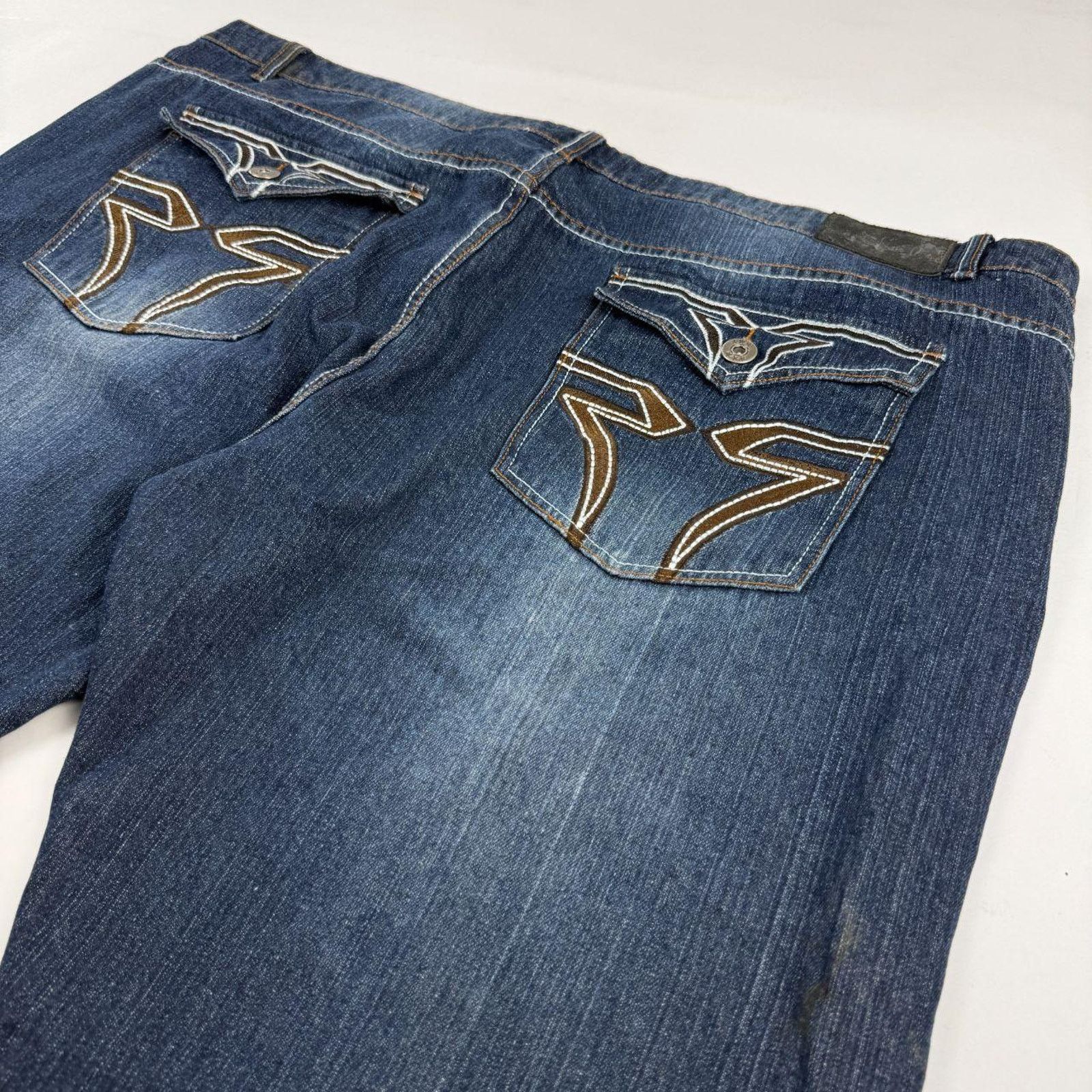 Vintage grunge archive embroidered y2k baggy cyber euro jean