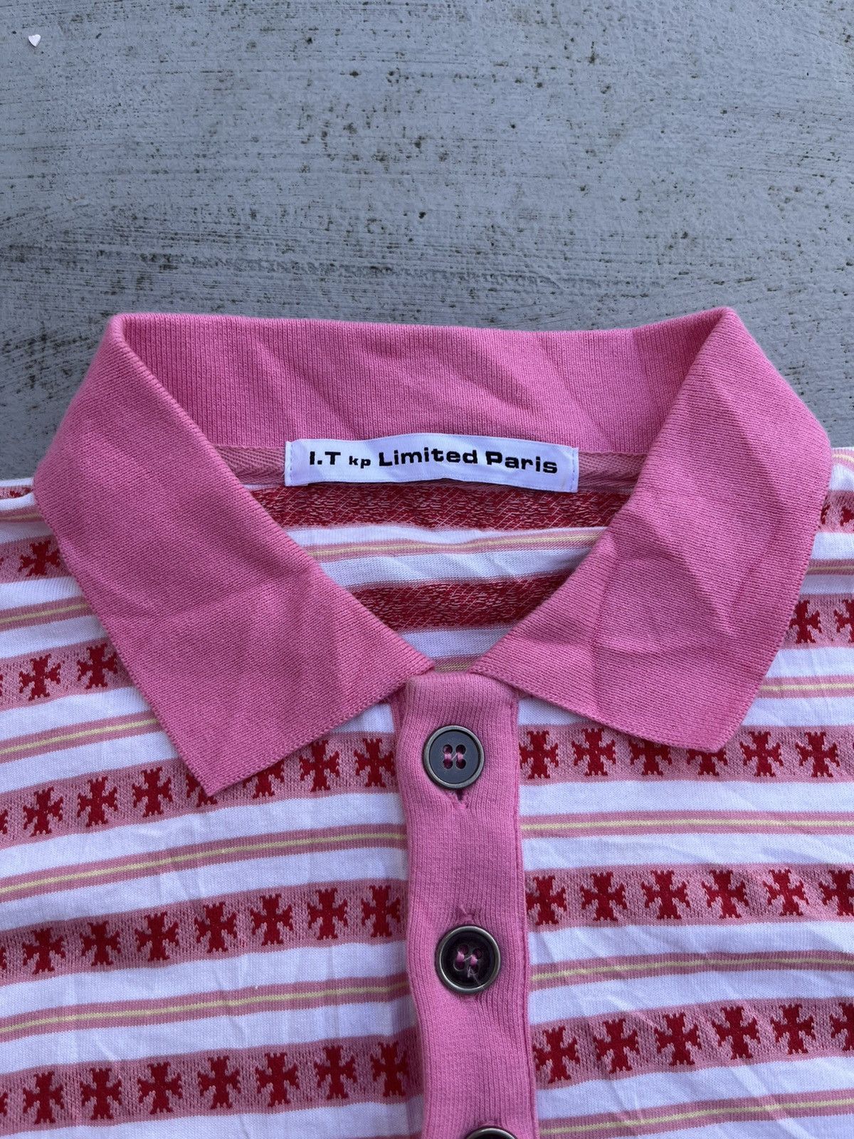 Japanese Brand IT kp Limited Paris Cross Longslevee Pink Y2K Tag Acne Size US S / EU 44-46 / 1 - 3 Thumbnail