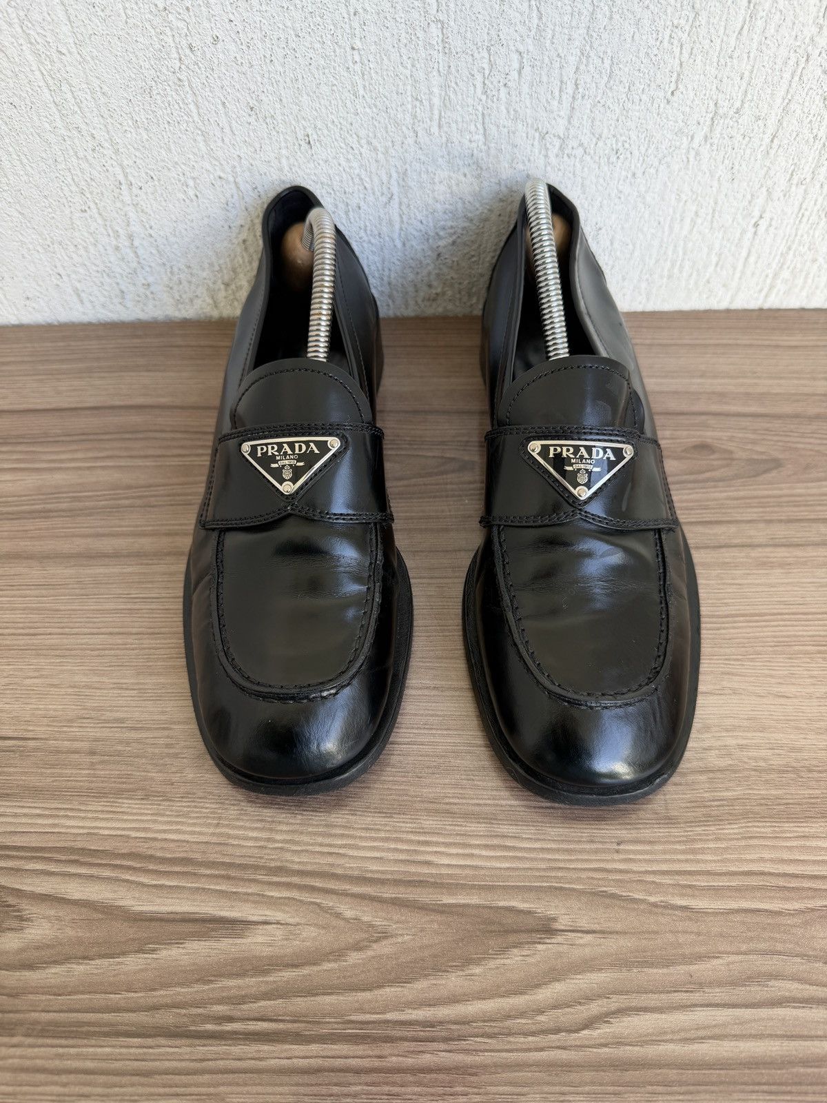 Prada ❤️🔥 brushed leather loafers Size US 9 / IT 39 - 1 Thumbnail