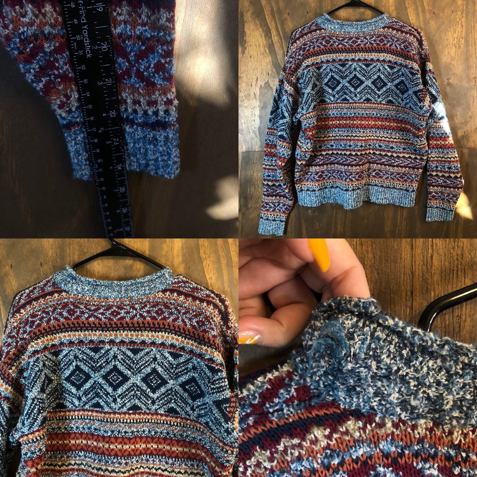 Vintage VINTAGE Le Moda Womens Sweater Crew Neck Wool Blend Knit Multi Aztec M Blue Size M / US 6-8 / IT 42-44 - 8 Thumbnail