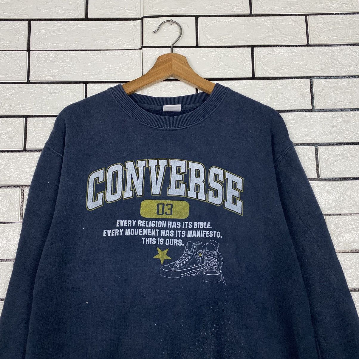 Japanese Brand Vintage Sweatshirt Converse Big Logo Size US L / EU 52-54 / 3 - 4 Thumbnail
