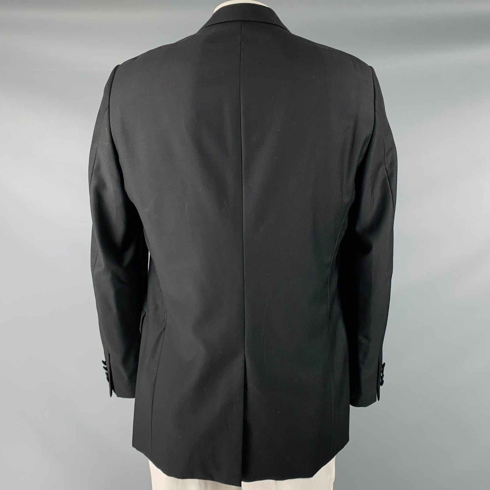 Calvin Klein CALVIN KLEIN COLLECTION Black Wool Notch Lapel Sport Coat Size 44R - 3 Thumbnail