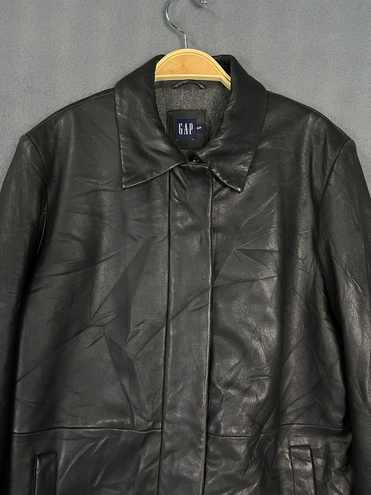 Gap GAP Zip Up Leather Jacket Black Vintage Size US S / EU 44-46 / 1 - 3 Thumbnail