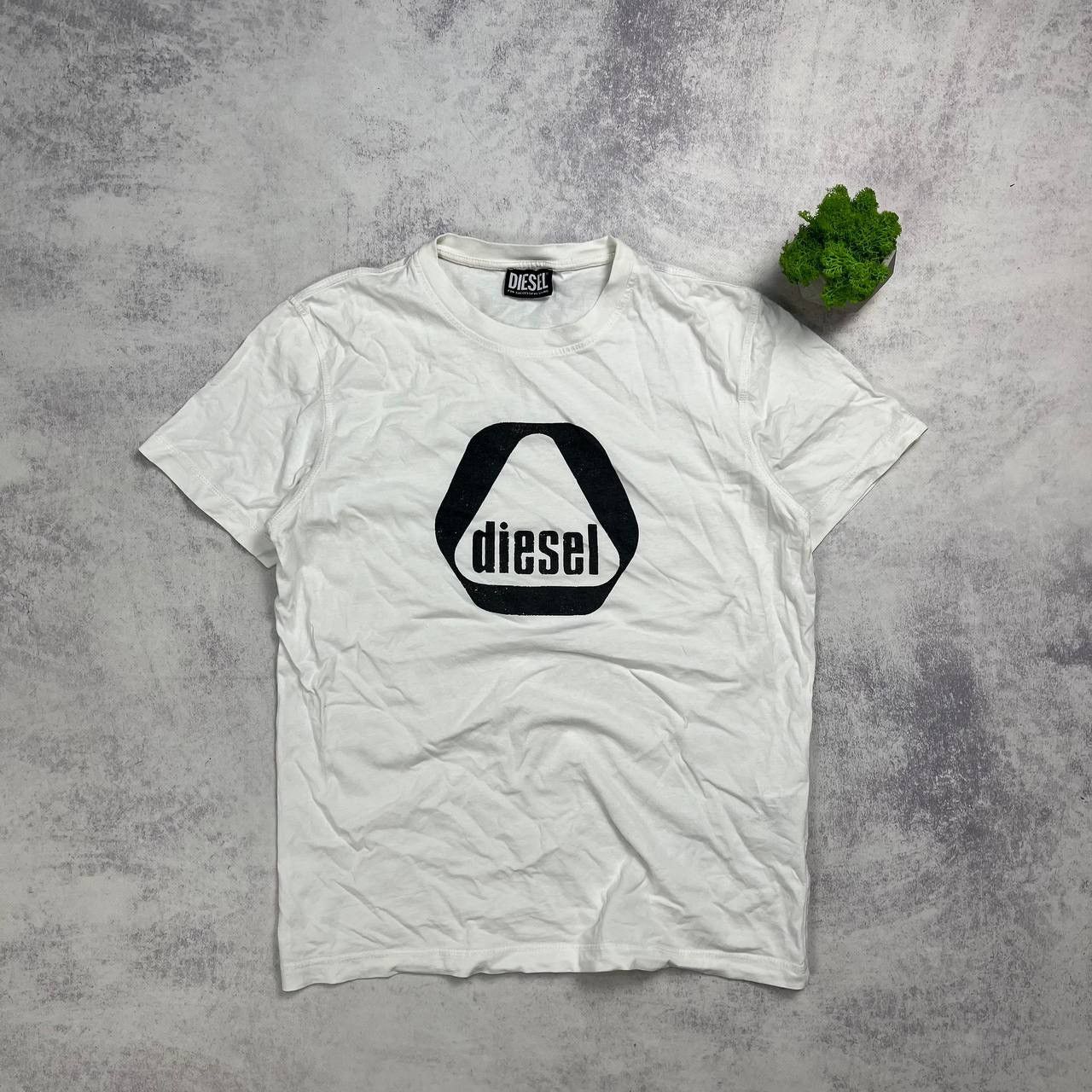 Diesel × Vintage Vintage White Diesel Y2K Big logo T-Shirt Size US M / EU 48-50 / 2 - 1 Thumbnail