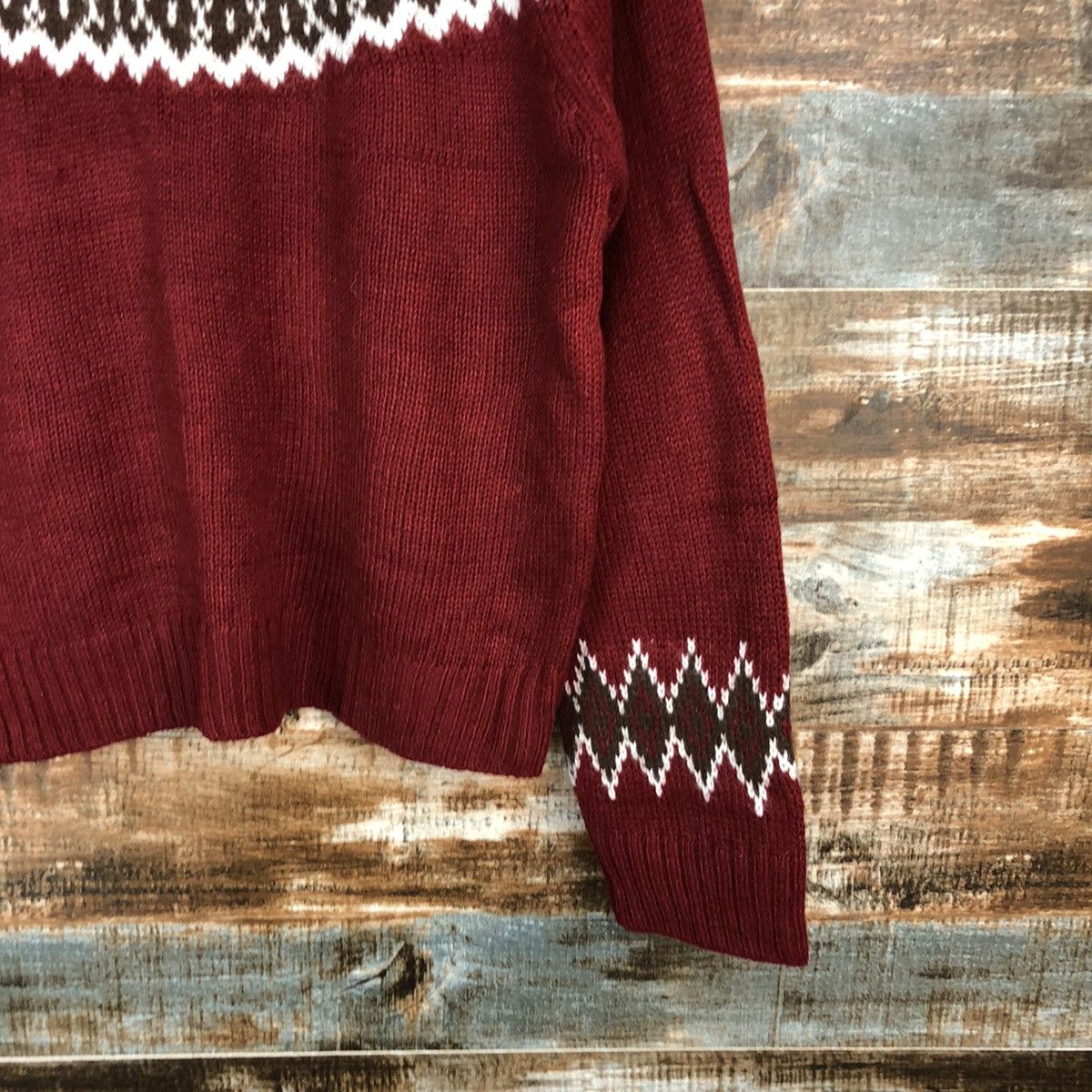 Homespun Knitwear × Japanese Brand Japan navajo Maroon Knitwear crop top #A1713 Size M / US 6-8 / IT 42-44 - 8 Thumbnail