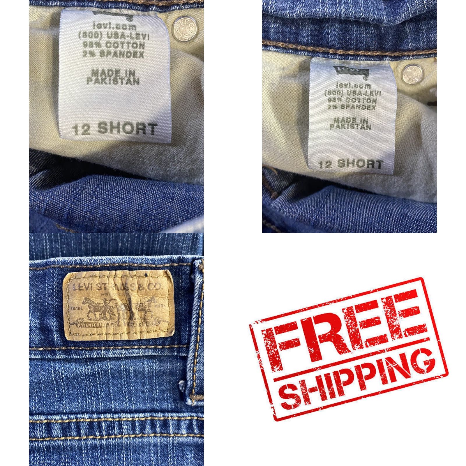 Levi's VINTAGE? No. Actually: Levi's 512 Slim Bootcut Jeans Women's High Rise sz 12 Short Blue Denim Slimming Stretch Regular Rise Jeans Size 34" / US 12 / IT 48 - 8 Thumbnail