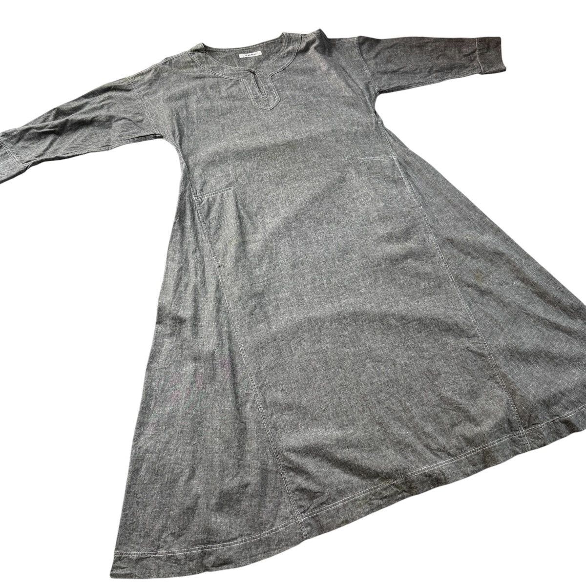 Playstation Vintage Plantation Issey Miyake Dress Linen Maxi Grey Size M / US 6-8 / IT 42-44 - 4 Thumbnail