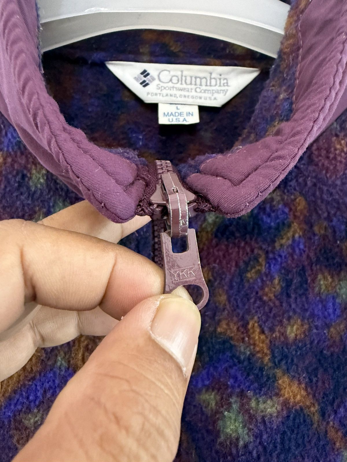 Columbia 🔥 90's Multi-Coloured GEOMETRIC Columbia Fleece Sweat Jacket Size US L / EU 52-54 / 3 - 6 Thumbnail