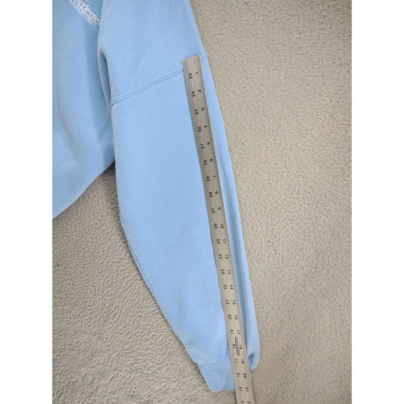 Gildan Gunderson Lutheran Embroidered Pullover Crewneck Sweatshirt Size XL Men Blue Nike? Size US XL / EU 56 / 4 - 7 Thumbnail