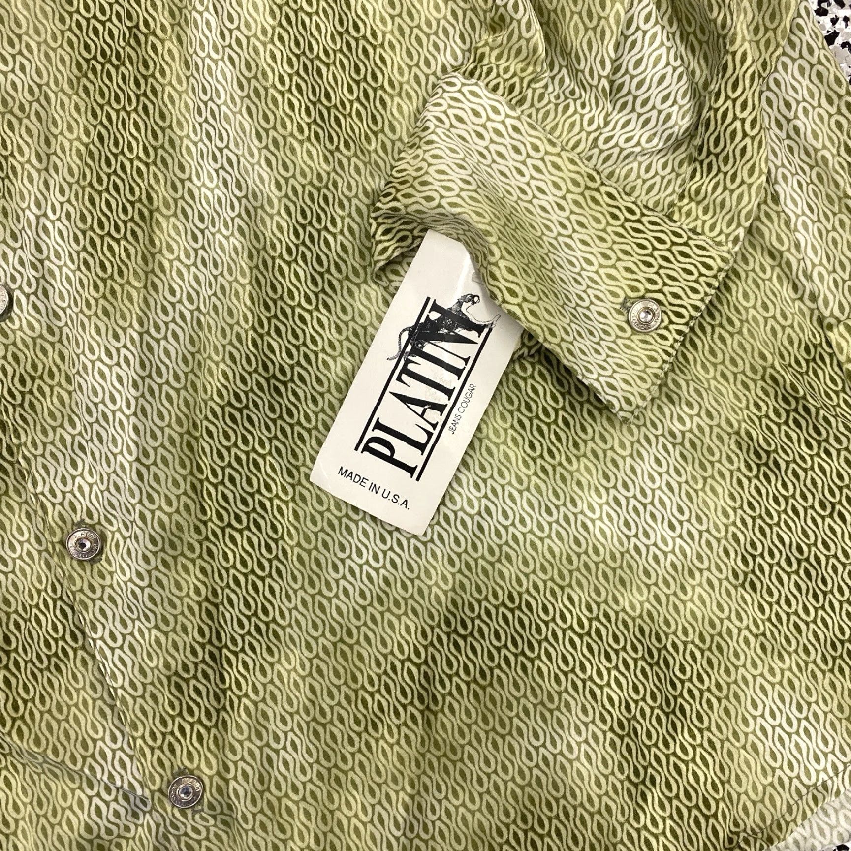 Vintage VINTAGE Platini Shirt Mens Large Green Long Sleeve Yolk Buttons NWT Size US L / EU 52-54 / 3 - 3 Thumbnail