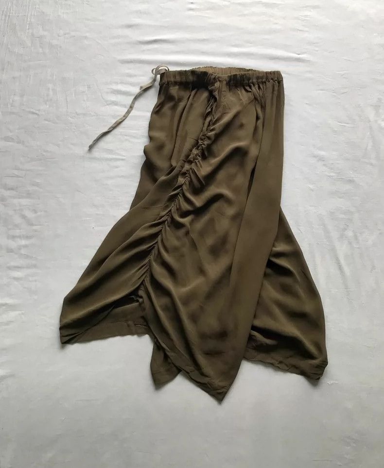 Comme des Garcons Comme Des Garcons size S Green silk modeling pants with pi Size 23" - 2 Thumbnail