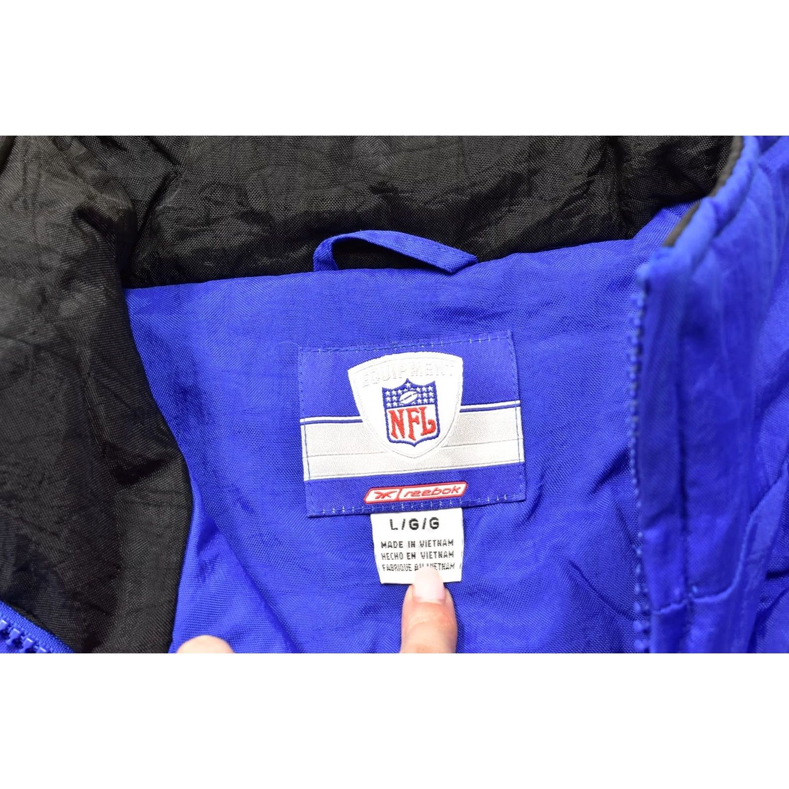 Reebok VINTAGE Reebok NFL Equipment Puffer Jacket Full Zip Solid Men's Size L Blue Jacket Size US L / EU 52-54 / 3 - 6 Thumbnail