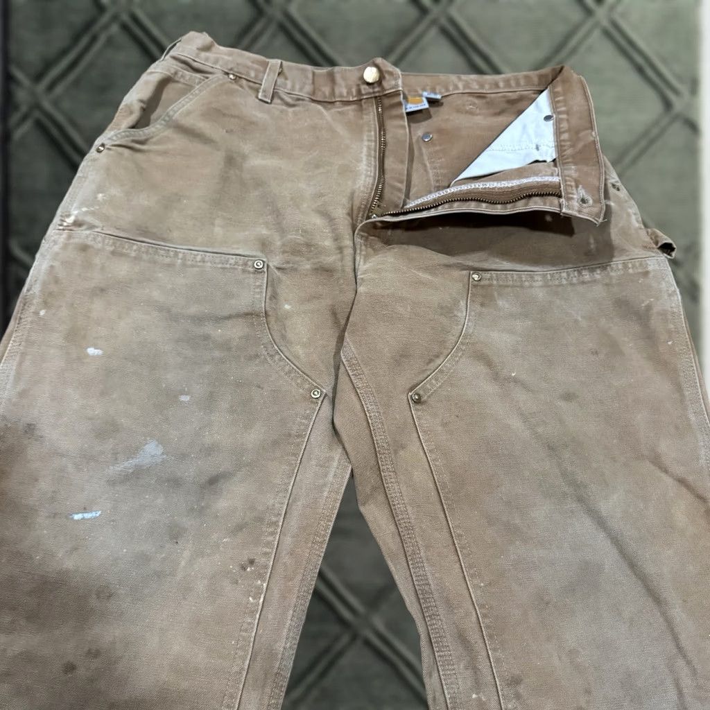 Carhartt VTG Carhartt Pants Mens 34x31 Brown Carpenter Straight Double Knee USA 90s Canvas Workwear 34 Mens Brown Size US 34 / EU 50 - 1 Thumbnail