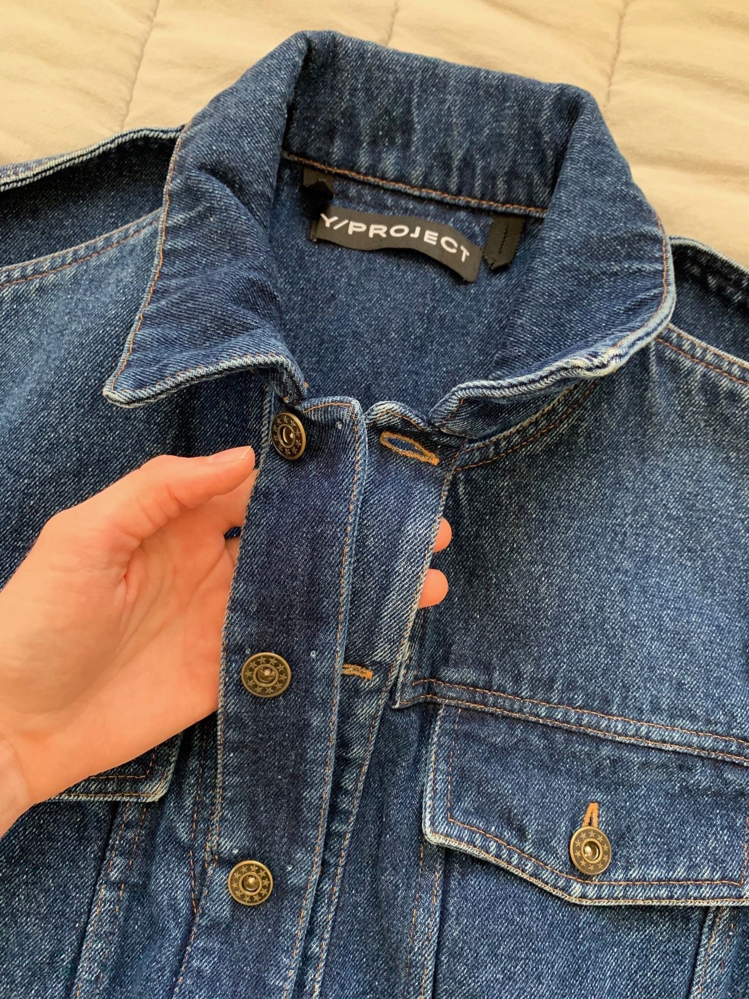 Y/Project Blue Layered Denim Jacket with Cut Outs Size US S / EU 44-46 / 1 - 13 Thumbnail