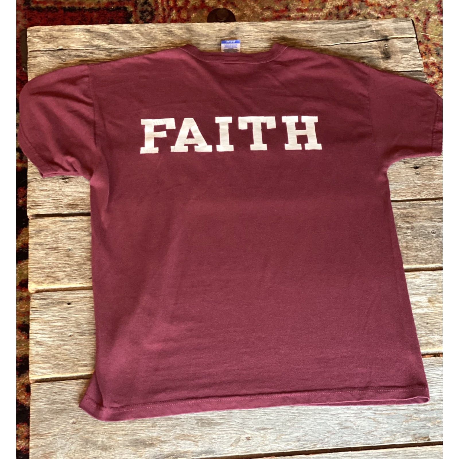 Vintage VINTAGE Molloy College Volleyball T-Shirt Mens Small Short Sleeve Red Faith Maroon S Cotton Blend Solid N/A Size US S / EU 44-46 / 1 - 2 Thumbnail