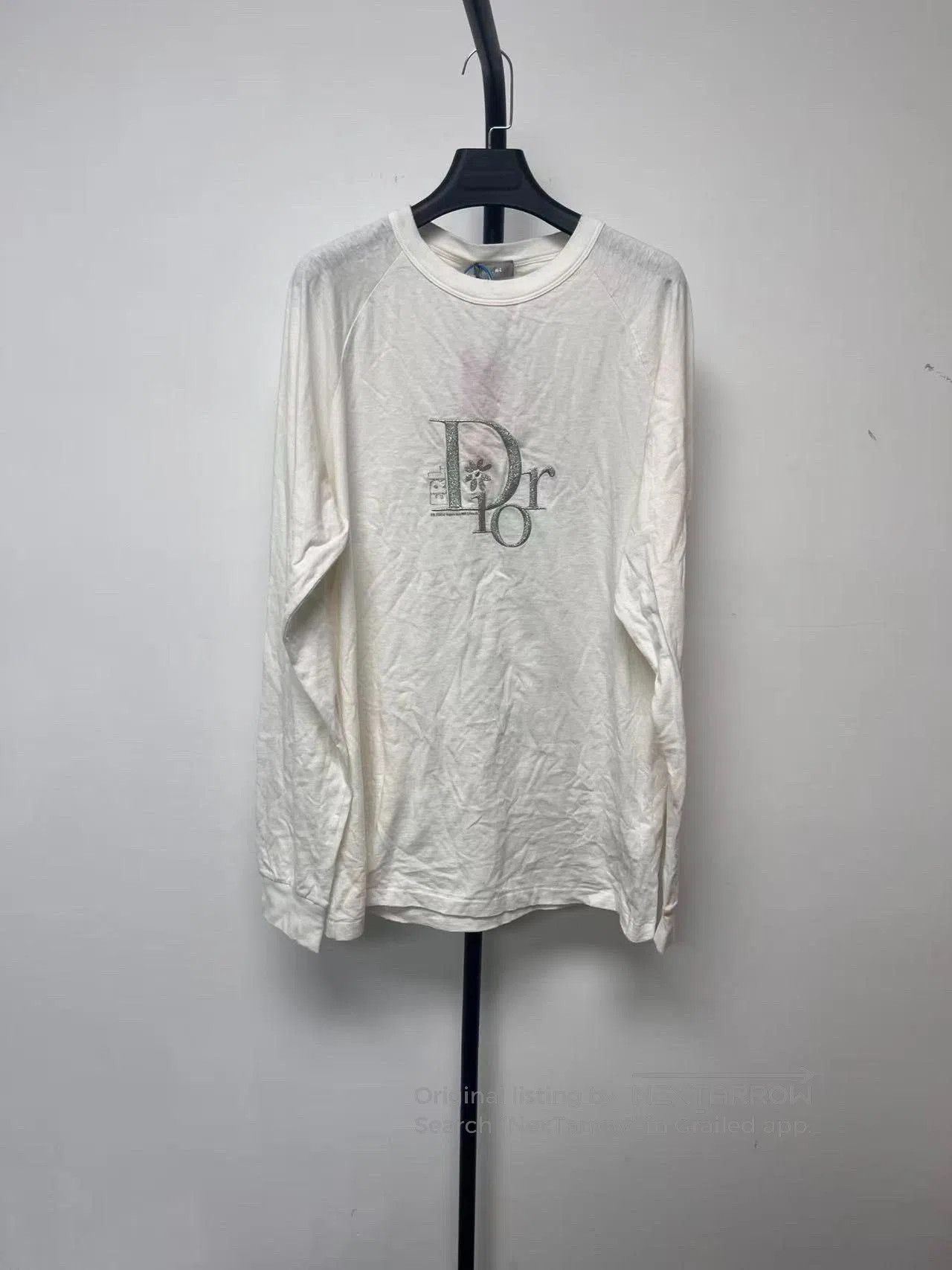 Dior DIOR Distressed Logo Embroidered Crewneck T-shirt. Size US M / EU 48-50 / 2 - 1 Thumbnail