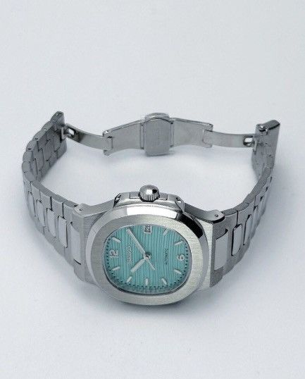 Japanese Brand Seiko Mod Nautilus Tiffany Blue Dial Steel Watch NH35 41mm Size ONE SIZE - 3 Thumbnail