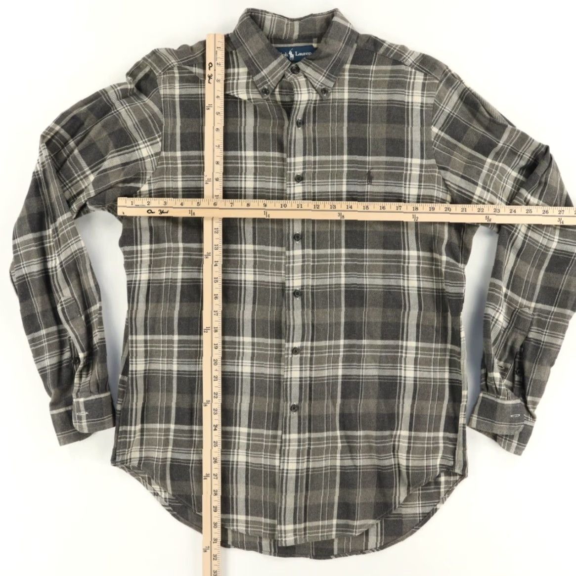 Ralph Lauren Ralph Lauren Shirt Gray Mens M Button Down Plaid Flannel Classic Fit Long Sleeve Cotton Size US M / EU 48-50 / 2 - 3 Thumbnail
