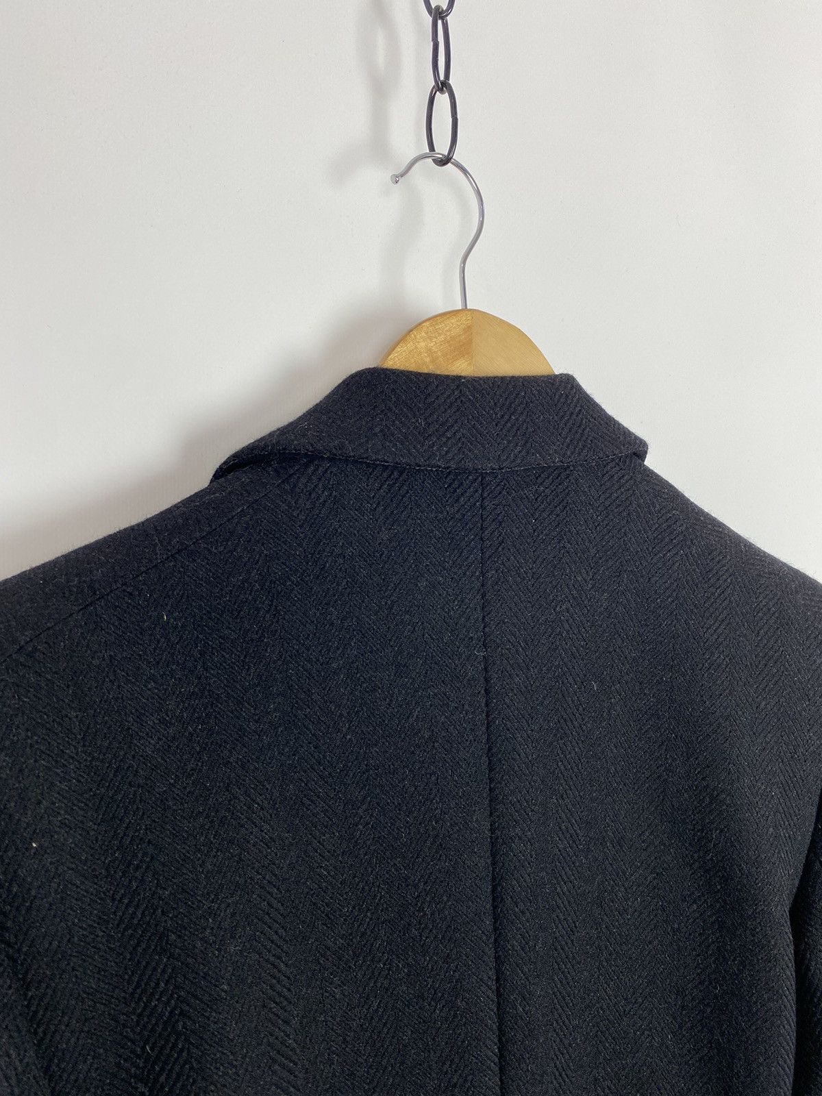 Vintage 1930’s Vintage Black Herringbone Wool Double Breasted Coat Size US M / EU 48-50 / 2 - 14 Thumbnail