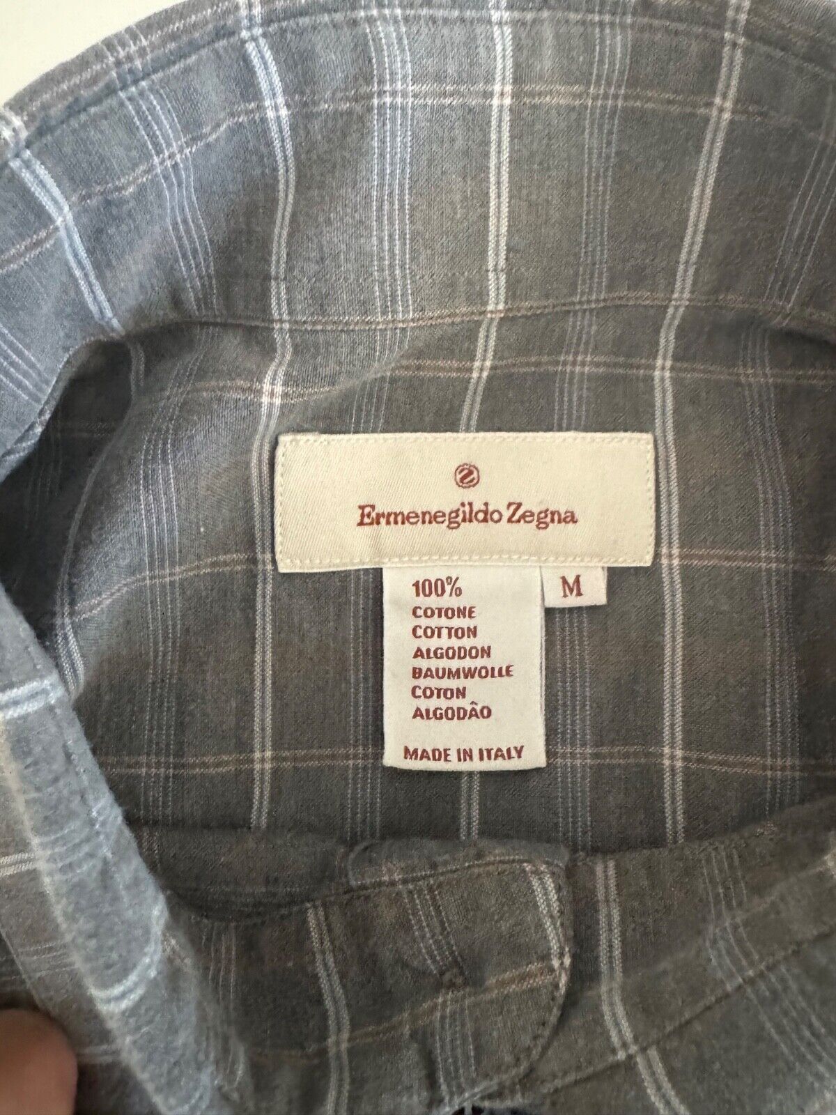 Ermenegildo Zegna Ermenegildo Zegna Shirt Mens M Button Down Grey Brown Italy Size US M / EU 48-50 / 2 - 4 Thumbnail