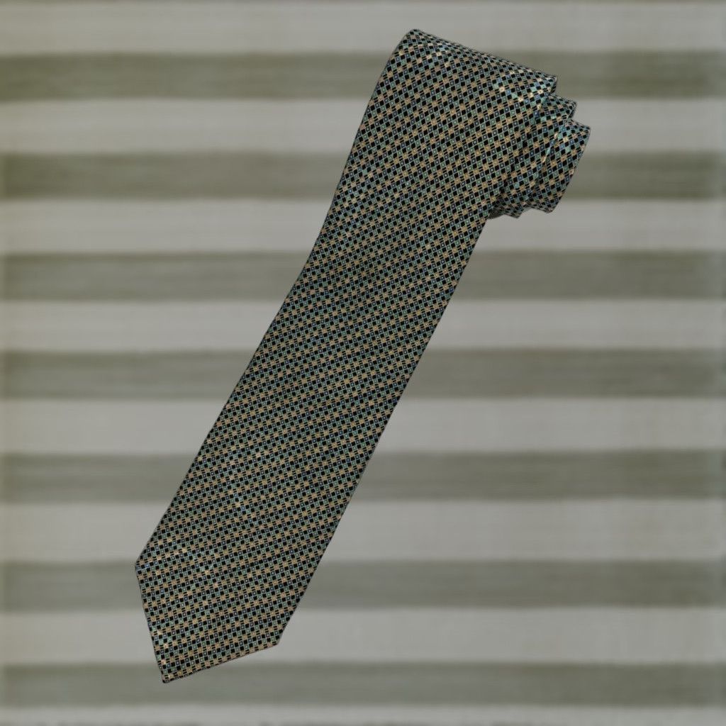 Brioni Brioni Tie Geometric Holographic Abstract Silk Terracotta Multicolor Men’s Classic 61" 3.5" Made in Italy Mens Size ONE SIZE - 1 Thumbnail