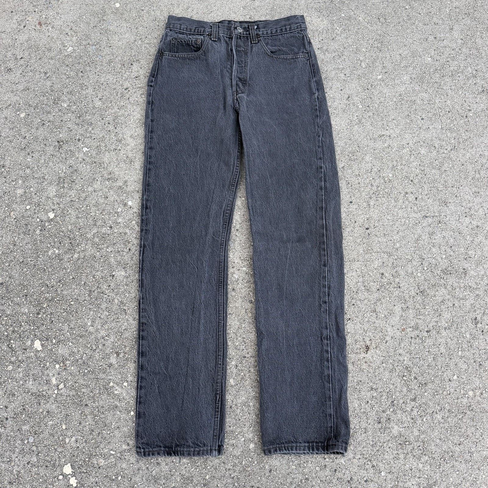 Levi's × Vintage Vintage 80s Levis 501 Faded Straight Black Denim Jeans 29x32 Size US 29 - 1 Thumbnail