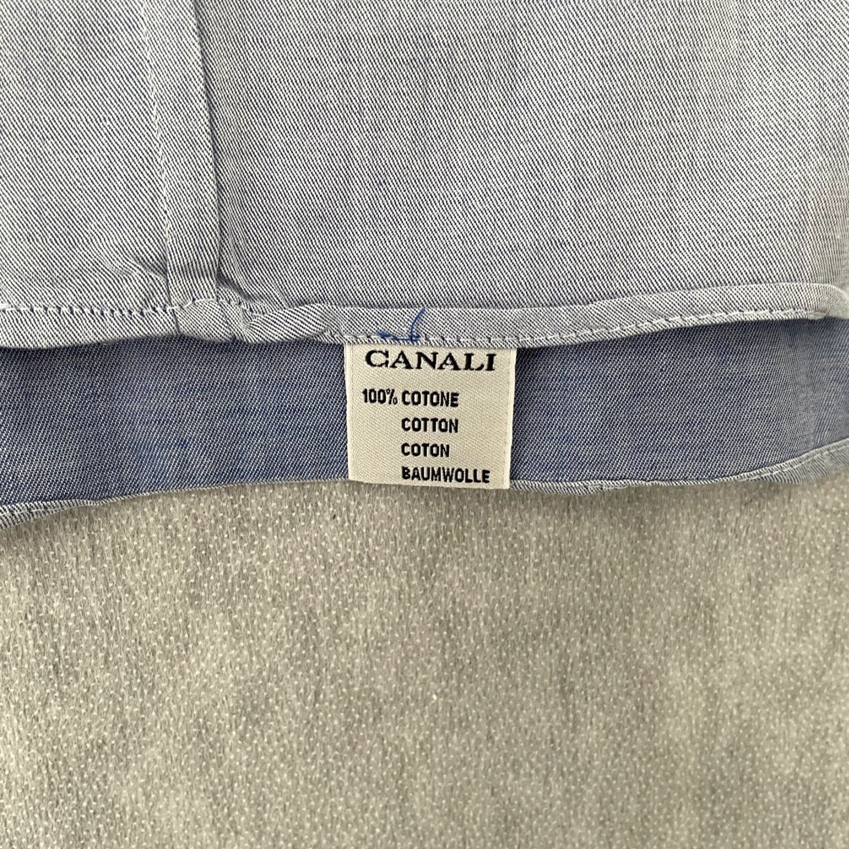 Canali VINTAGE Canali Dress Shirt Men 17.5 Blue Cotton Long Sleeve Collared Italian Classic Size US XL / EU 56 / 4 - 7 Thumbnail
