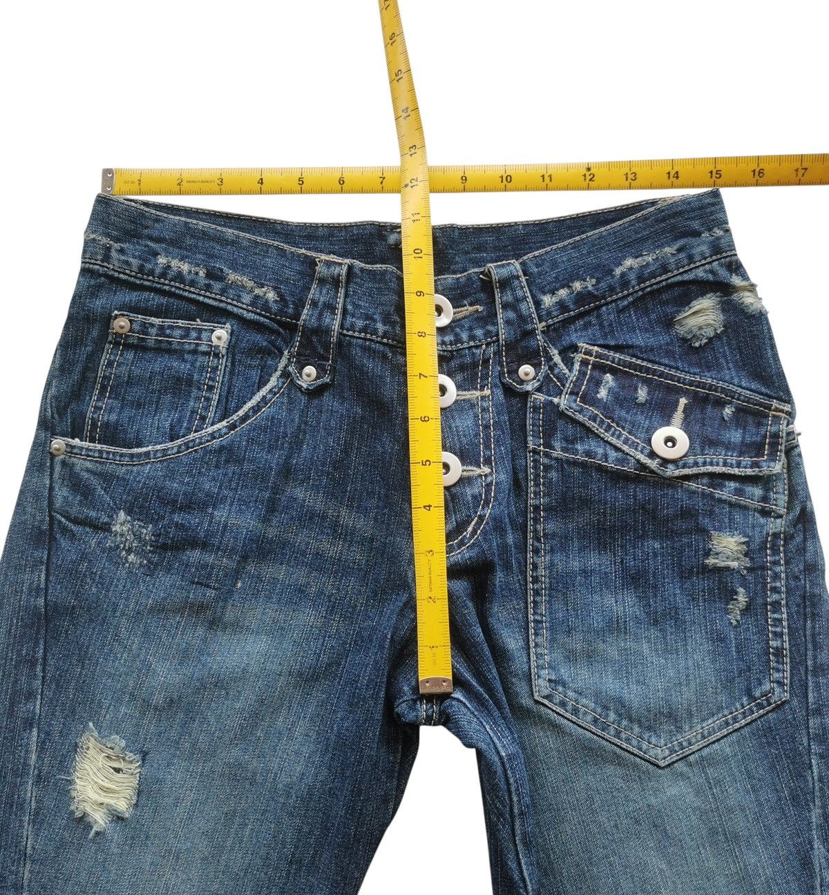 Kapital Distressed denim jeans with star patches Size US 30 / EU 46 - 8 Thumbnail