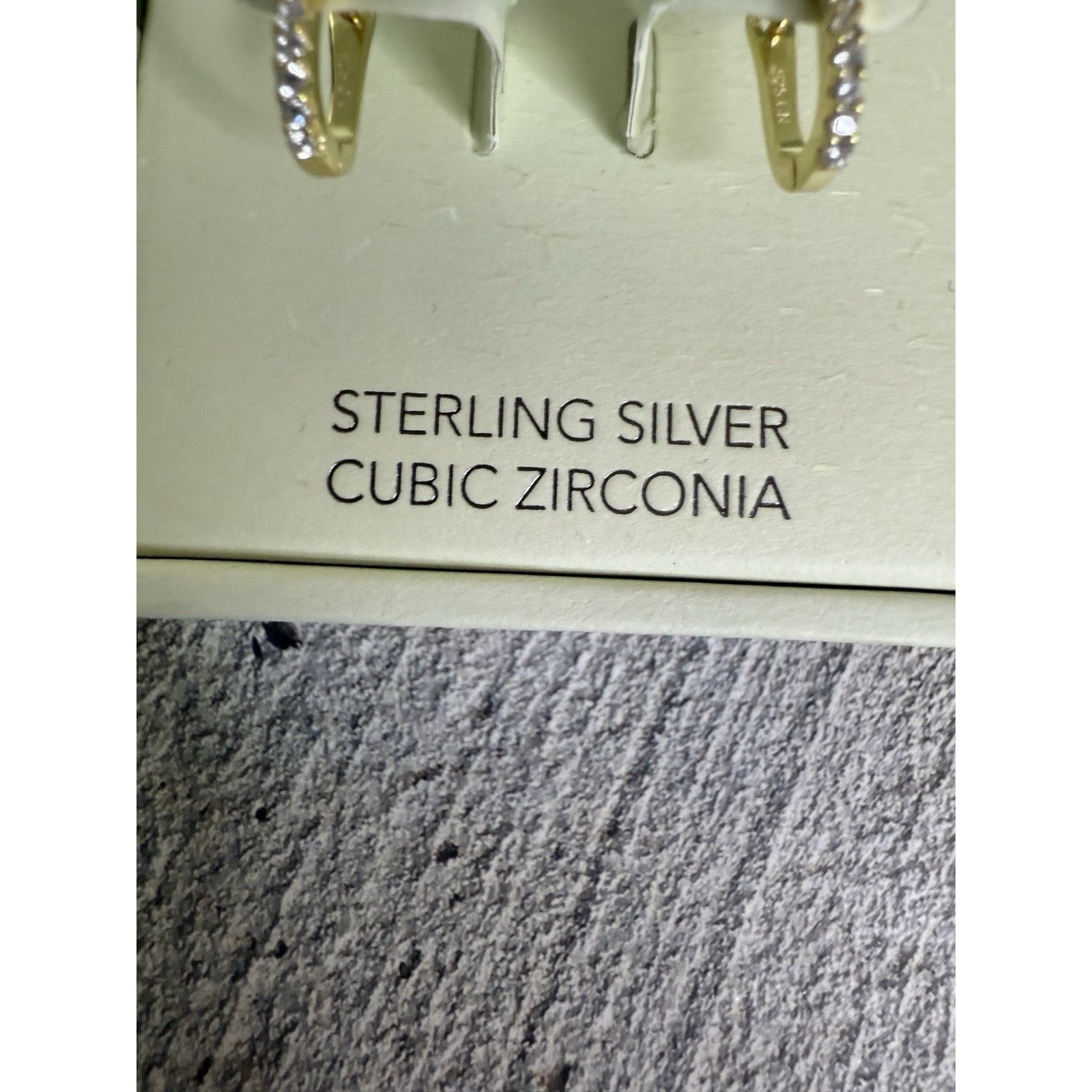 Sterling Silver Isabella M Sterling Silver Vermeil Cubic Zirconia Earrings Size ONE SIZE - 3 Thumbnail