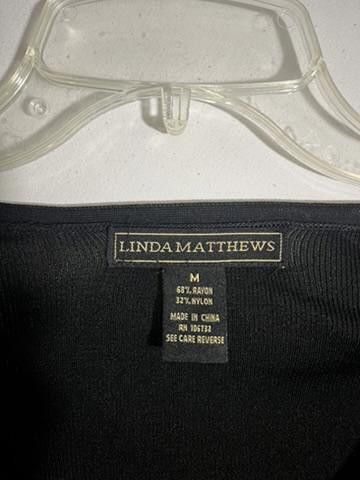 Designer Linda Matthews Women's Black Cardigan - Size M Size M / US 6-8 / IT 42-44 - 2 Thumbnail