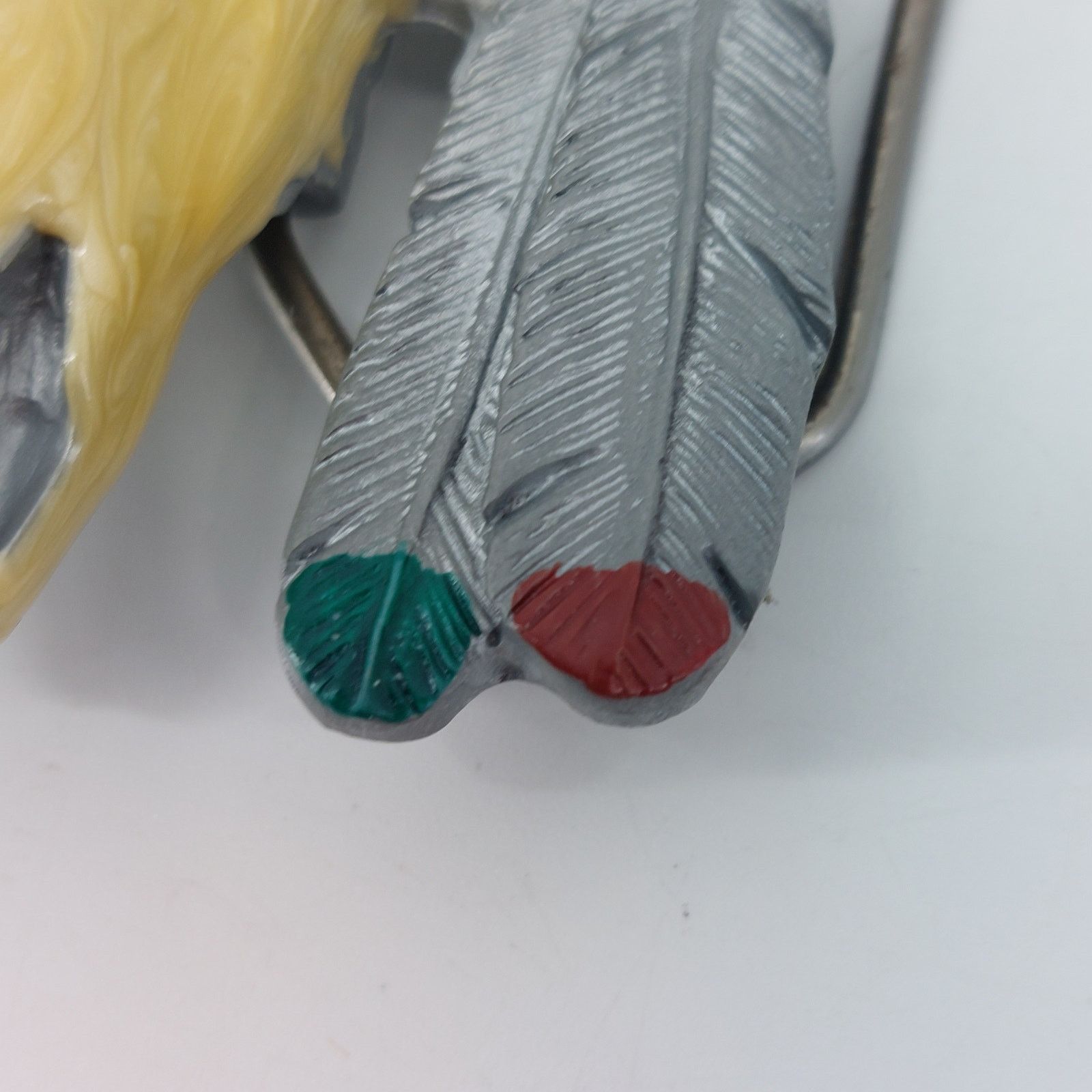 Vintage Western Skull 1992 Belt Buckle Feather Boho Cowboy Festival Size ONE SIZE - 9 Thumbnail