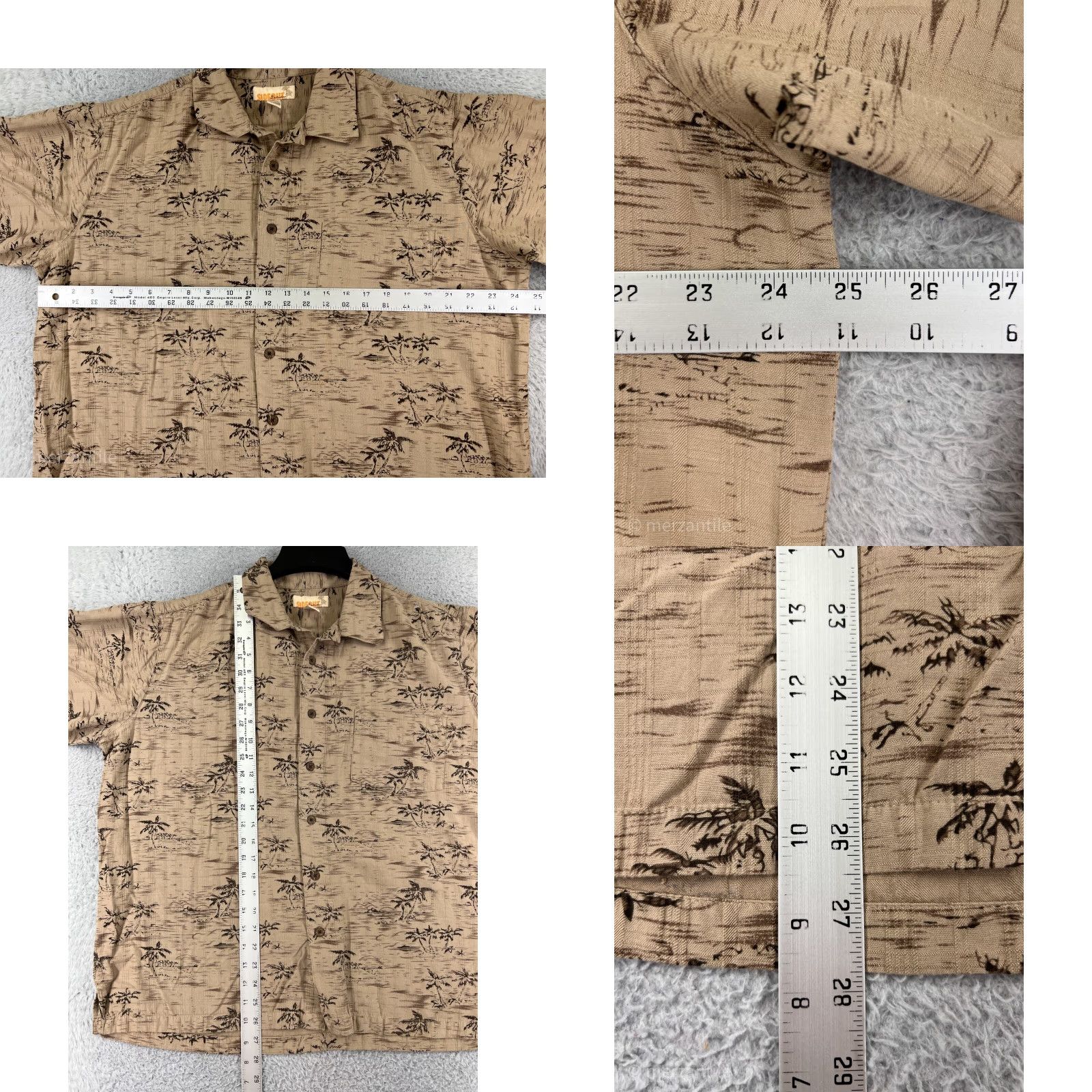 Sideout Sideout Shirt Mens L Beige Hawaiian Palm Island Print Aloha Floral Beach Summer Hawaiian 90s? Size US L / EU 52-54 / 3 - 8 Thumbnail