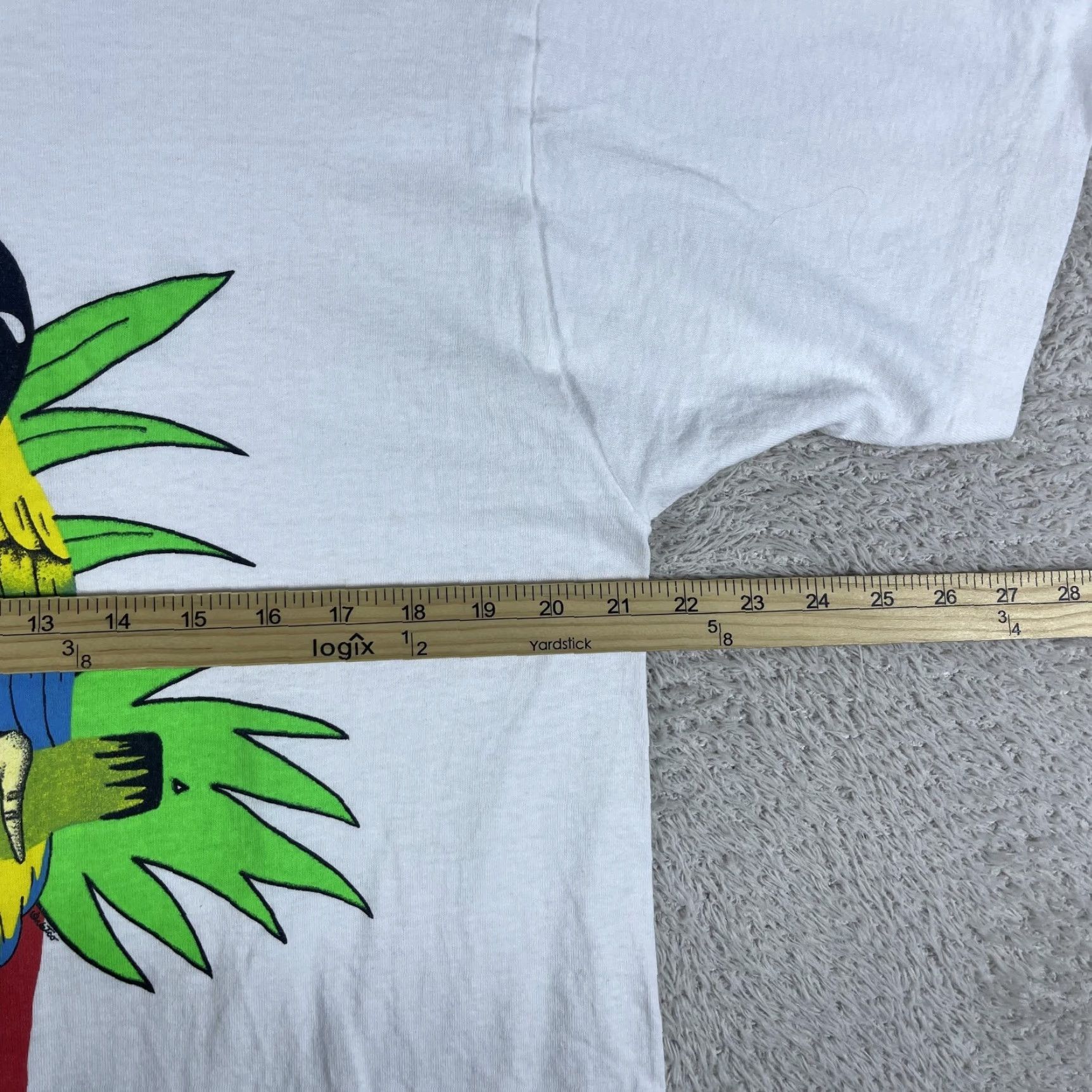 Fruit Of The Loom VINTAGE Parrot Bird T-Shirt Mens XL White Nature Cartoon USA Crew Neck Short Sleeve Cotton Fruit of the Loom Graphic Print 90s Men Size US XL / EU 56 / 4 - 6 Thumbnail